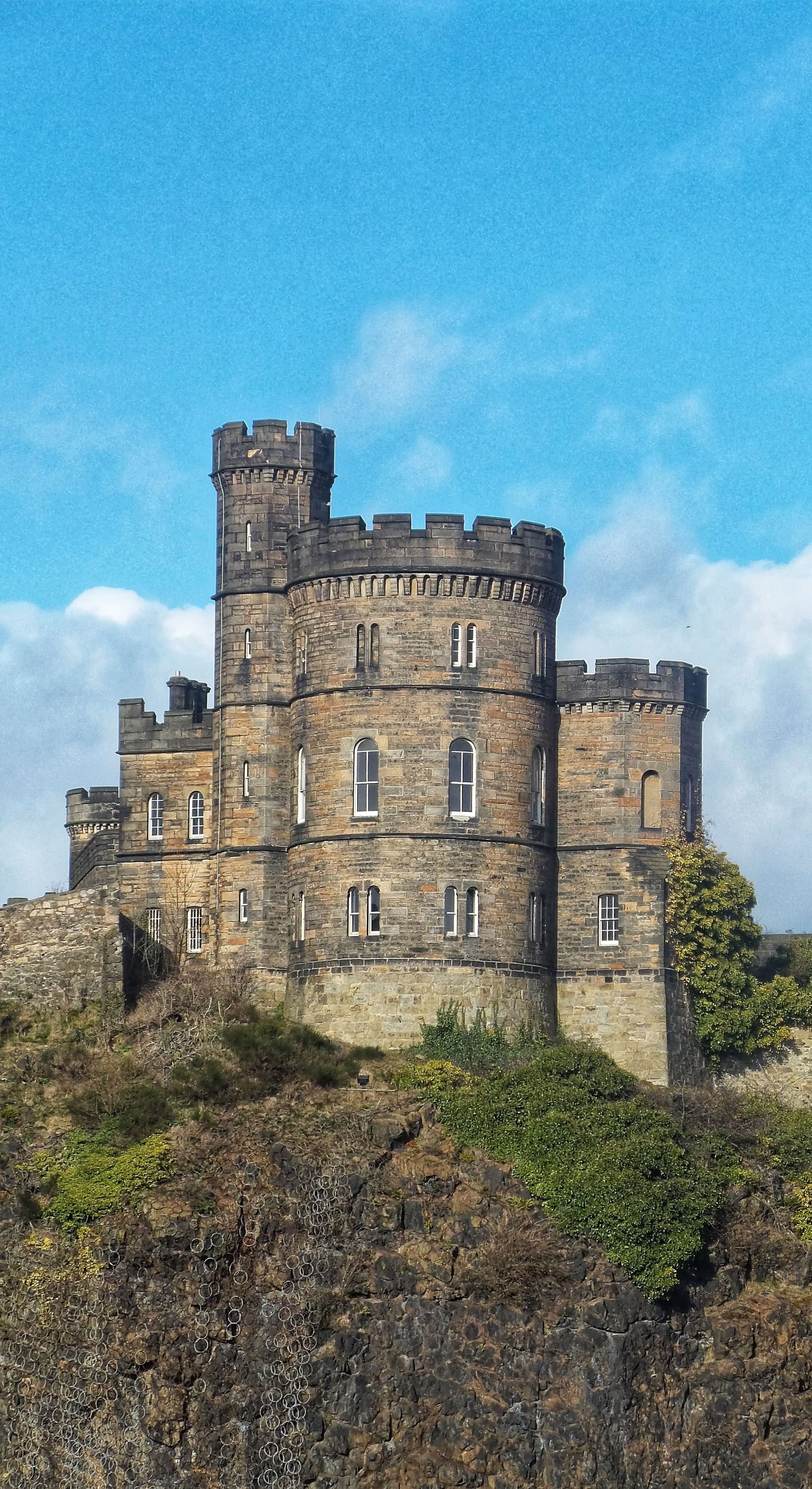 A castle on a rugged cliff edge